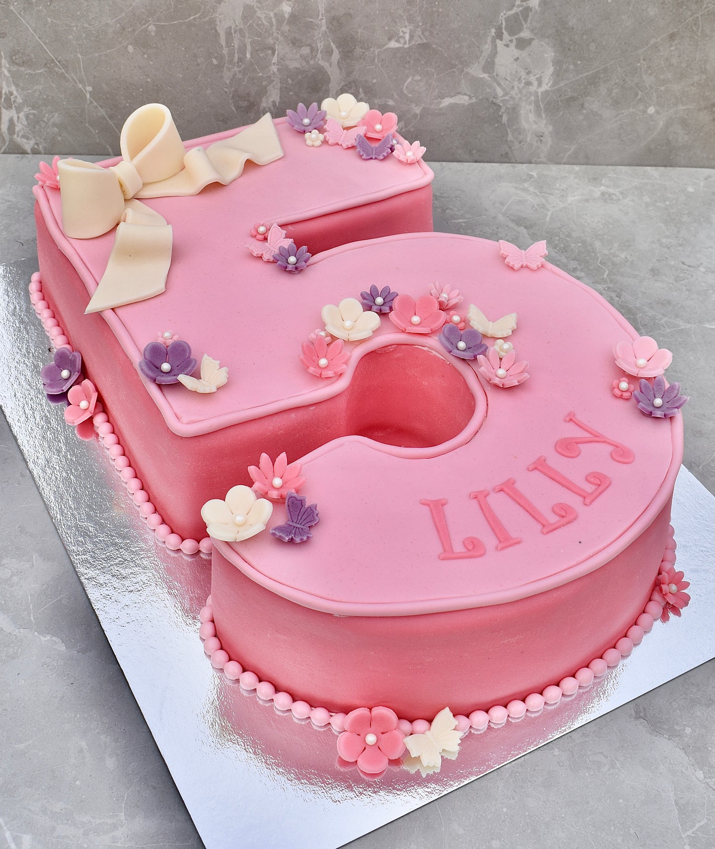 5-års tårta rosa